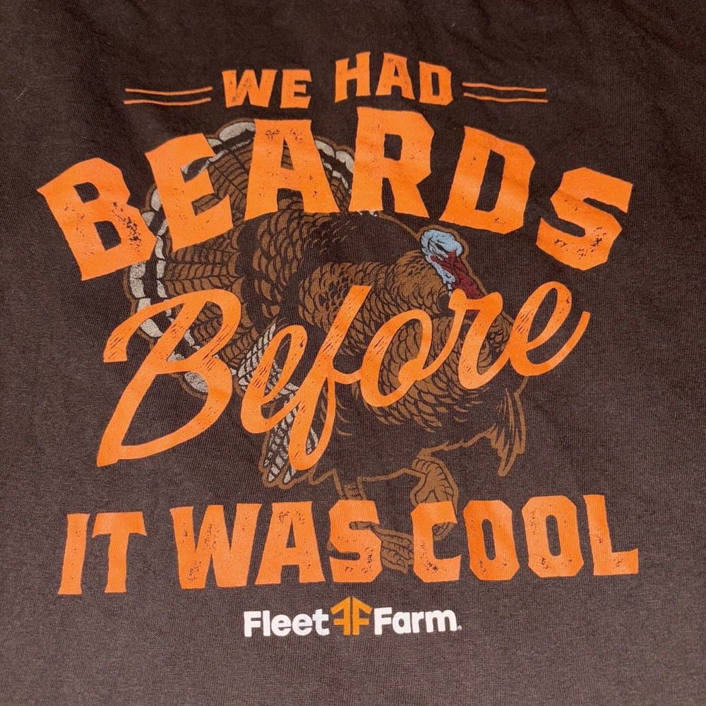 Fleet Farm Men's 2X Graphic‎ Short Sleeve T Shirt Brown Crew Neck Cotton - Picture 2 of 3